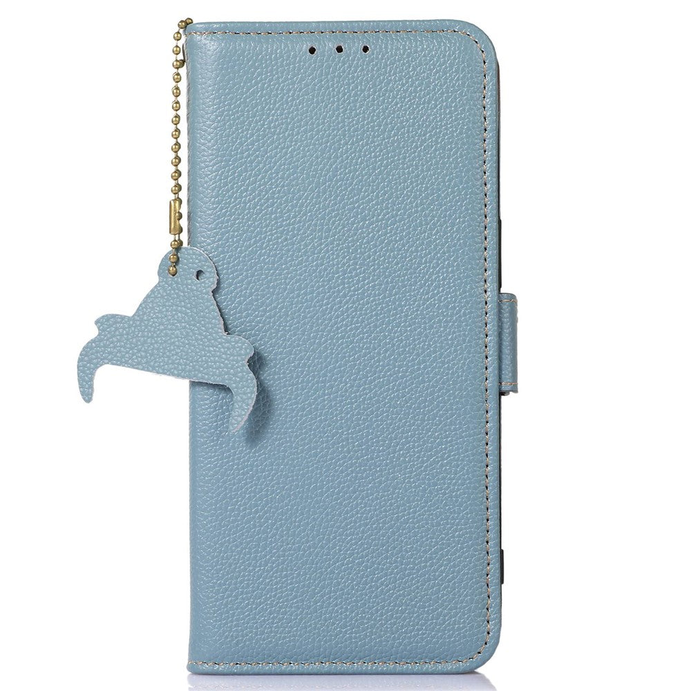 For Samsung Galaxy S24 FE Phone Case RFID Blocking Textured Genuine Cow Leather Flip Cover