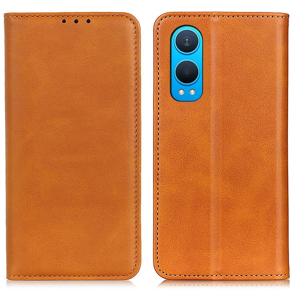 OnePlus Nord CE4 Lite 5G / Oppo K12x 5G (Kina) Plånboksfodral i kohudstruktur, delat läder, mobilfodral