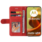 For Motorola Moto G85 5G / S50 Neo 5G Leather Case Wallet Stand Color Splicing Phone Cover