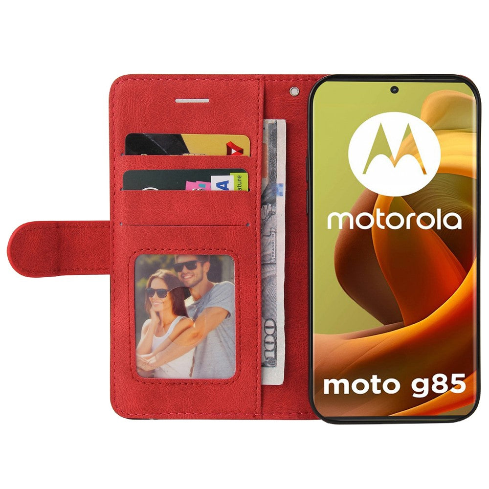 For Motorola Moto G85 5G / S50 Neo 5G Leather Case Wallet Stand Color Splicing Phone Cover