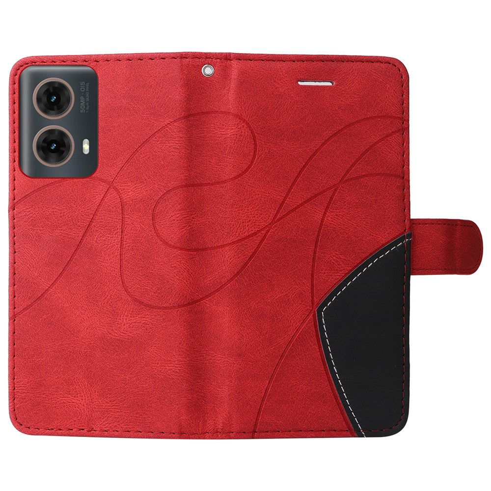 For Motorola Moto G85 5G / S50 Neo 5G Leather Case Wallet Stand Color Splicing Phone Cover