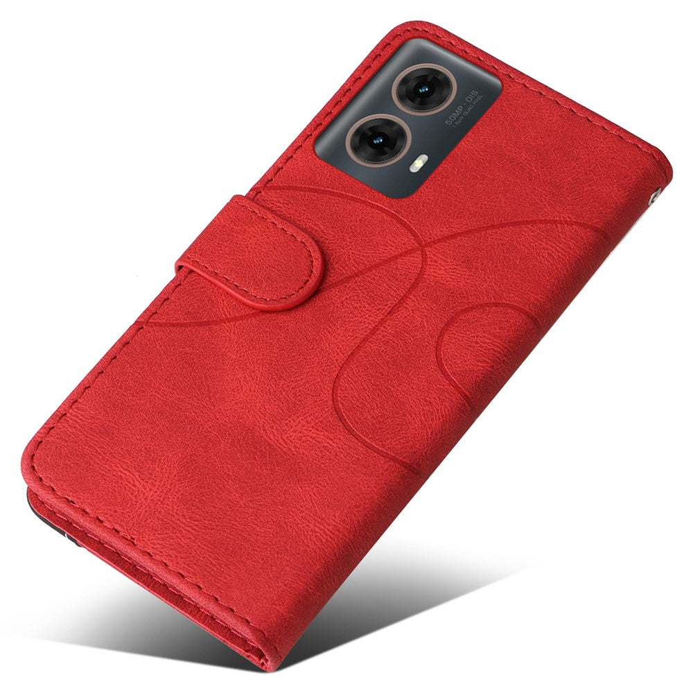 For Motorola Moto G85 5G / S50 Neo 5G Leather Case Wallet Stand Color Splicing Phone Cover
