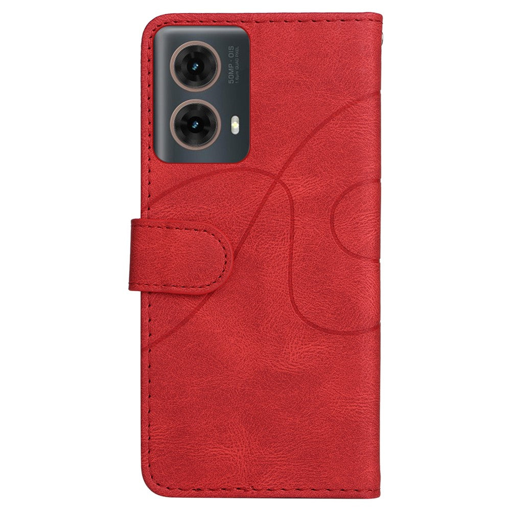 For Motorola Moto G85 5G / S50 Neo 5G Leather Case Wallet Stand Color Splicing Phone Cover