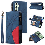 For Samsung Galaxy S24 FE Leather Case with Strap Zipper 9 Card Slot Phone Cover Stand