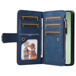 For Samsung Galaxy S24 FE Leather Case with Strap Zipper 9 Card Slot Phone Cover Stand