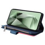 For Samsung Galaxy S24 FE Leather Case with Strap Zipper 9 Card Slot Phone Cover Stand