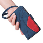 For Samsung Galaxy S24 FE Leather Case with Strap Zipper 9 Card Slot Phone Cover Stand
