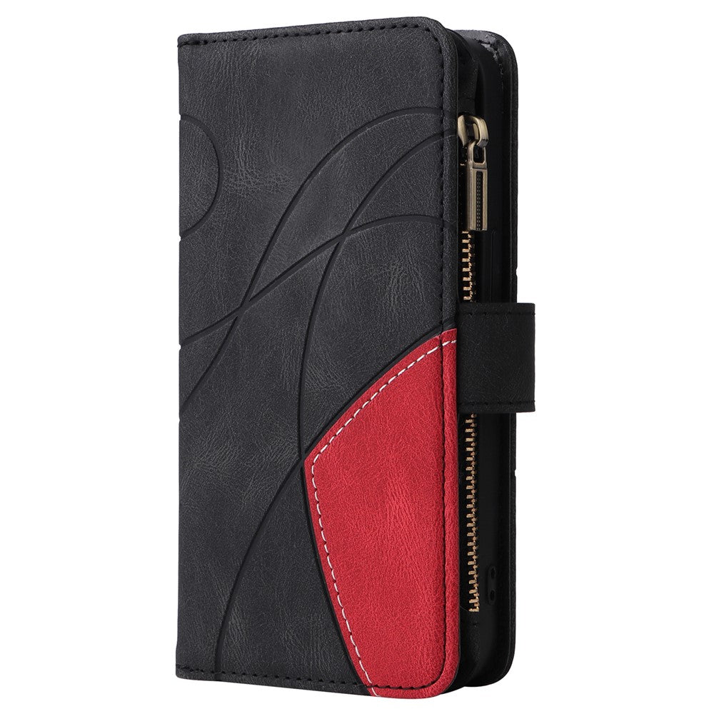 For iPhone 17e / 16e Leather Case with Strap Zipper 9 Card Slot Phone Cover Stand