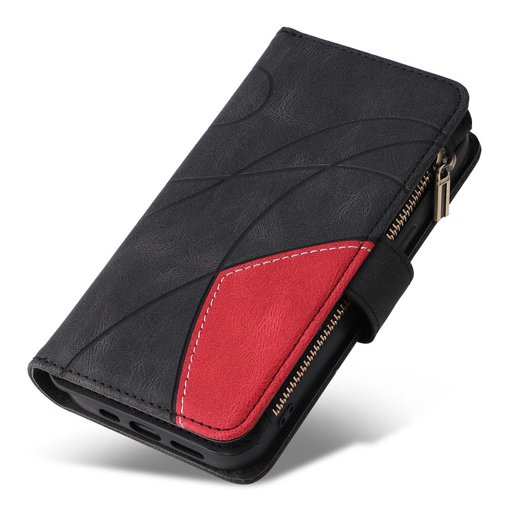 For iPhone 17e / 16e Leather Case with Strap Zipper 9 Card Slot Phone Cover Stand