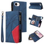 For iPhone 17e / 16e Leather Case with Strap Zipper 9 Card Slot Phone Cover Stand