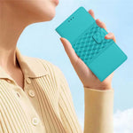 For Samsung Galaxy S24 FE Case PU Leather Flip Phone Cover Rhombus Pattern