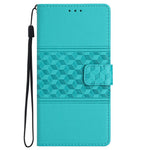 For Samsung Galaxy S24 FE Case PU Leather Flip Phone Cover Rhombus Pattern