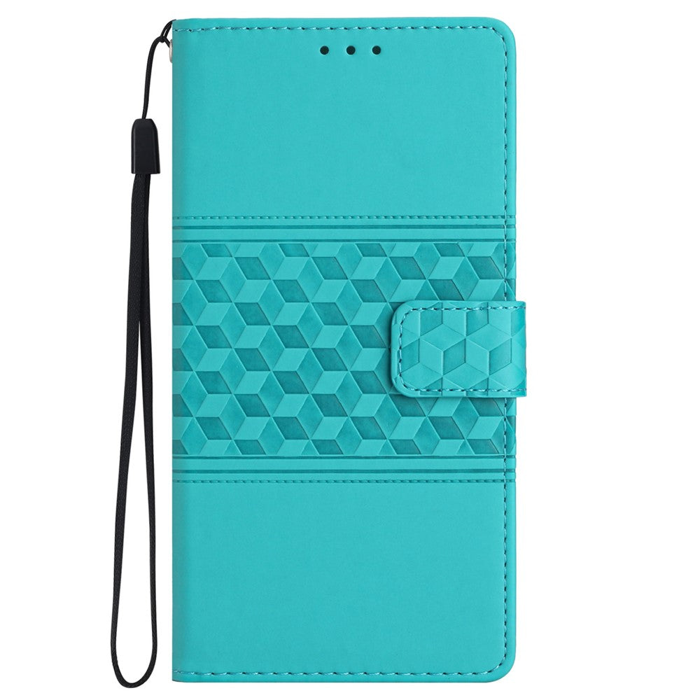 For Samsung Galaxy S24 FE Case PU Leather Flip Phone Cover Rhombus Pattern