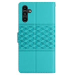 For Samsung Galaxy S24 FE Case PU Leather Flip Phone Cover Rhombus Pattern