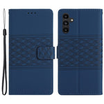 For Samsung Galaxy S24 FE Case PU Leather Flip Phone Cover Rhombus Pattern