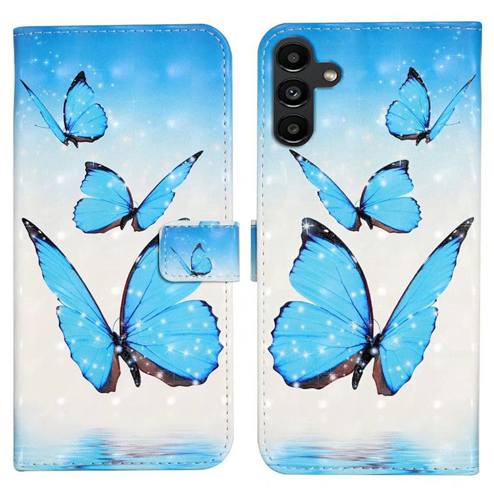 For Samsung Galaxy S24 FE Case 3D Pattern Printed Leather Phone Cover Card Holder
