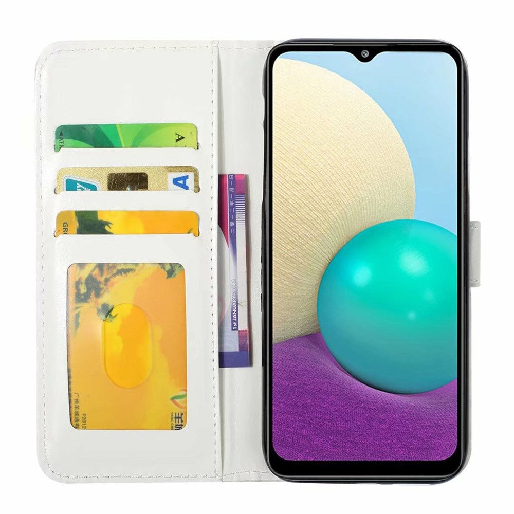 Samsung Galaxy S24 FE-skal med 3D-mönster och tryck i läder, mobilfodral med korthållare