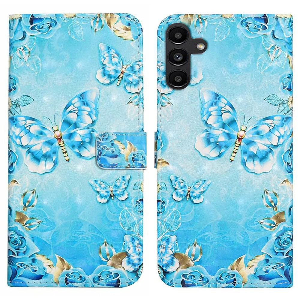 For Samsung Galaxy S24 FE Case 3D Pattern Printed Leather Phone Cover Card Holder
