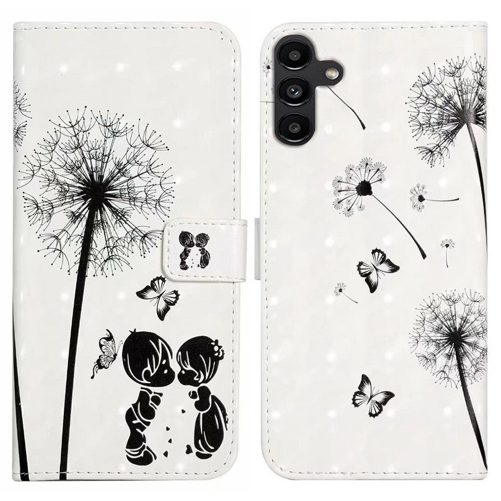 For Samsung Galaxy S24 FE Case 3D Pattern Printed Leather Phone Cover Card Holder