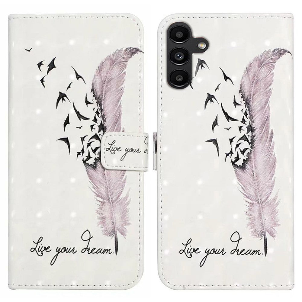 For Samsung Galaxy S24 FE Case 3D Pattern Printed Leather Phone Cover Card Holder