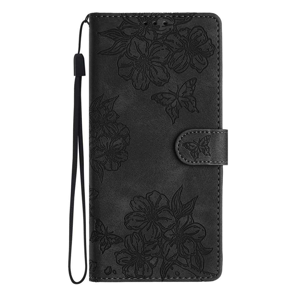 For Samsung Galaxy S24 FE Case Wallet Leather Flip Phone Cover Skin-Touch Butterfly Flower Pattern