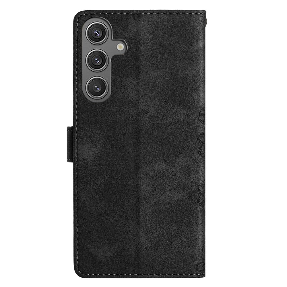For Samsung Galaxy S24 FE Case Wallet Leather Flip Phone Cover Skin-Touch Butterfly Flower Pattern