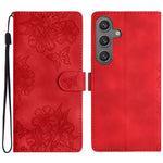 For Samsung Galaxy S24 FE Case Wallet Leather Flip Phone Cover Skin-Touch Butterfly Flower Pattern
