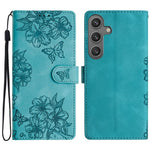 For Samsung Galaxy S24 FE Case Wallet Leather Flip Phone Cover Skin-Touch Butterfly Flower Pattern