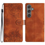 For Samsung Galaxy S24 FE Case Wallet Leather Flip Phone Cover Skin-Touch Butterfly Flower Pattern