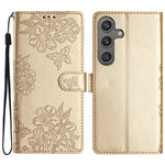 For Samsung Galaxy S24 FE Case PU Leather Imprinting Phone Cover with Card Slot Holder Stand