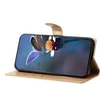 For Samsung Galaxy S24 FE Case PU Leather Imprinting Phone Cover with Card Slot Holder Stand