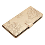 For Samsung Galaxy S24 FE Case PU Leather Imprinting Phone Cover with Card Slot Holder Stand