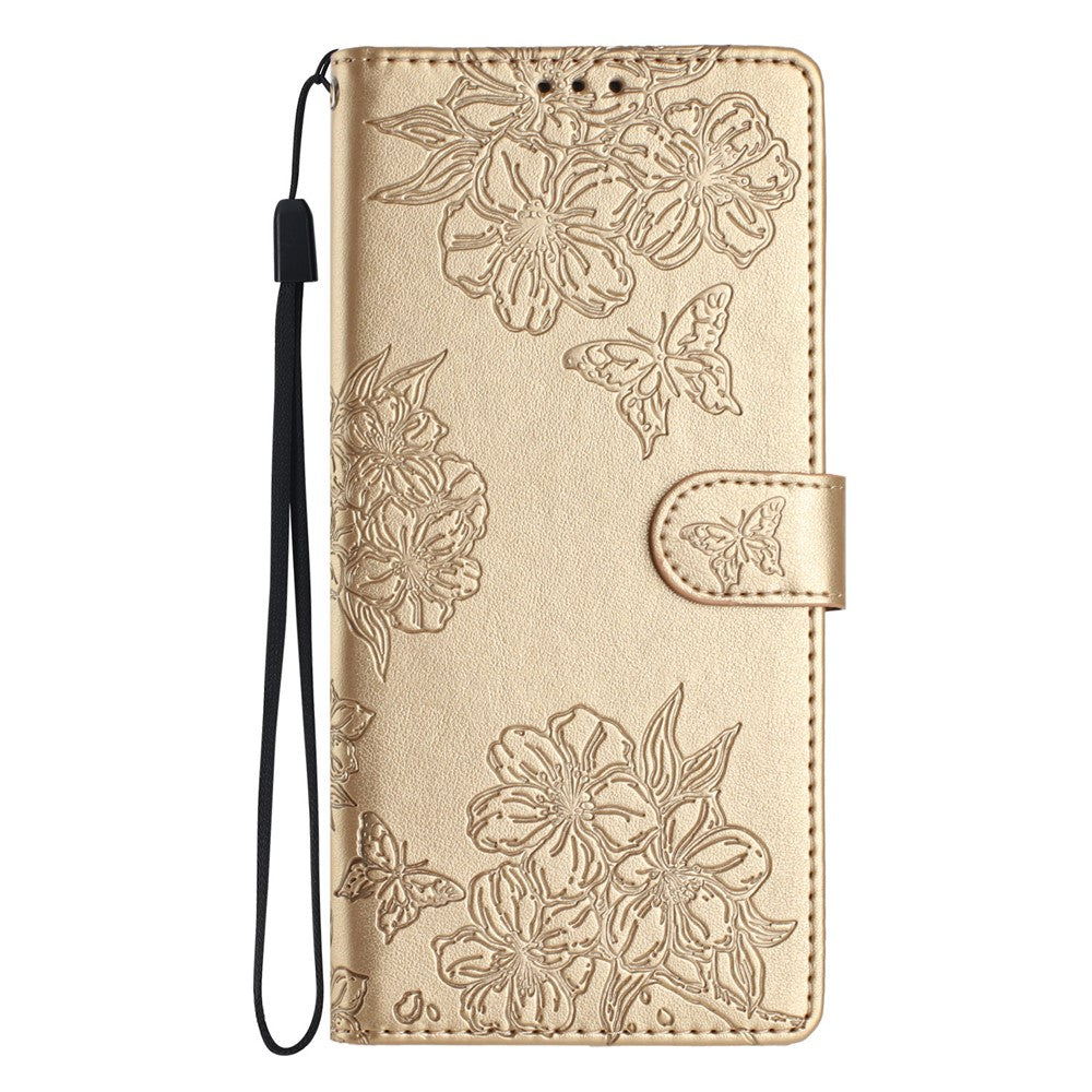 For Samsung Galaxy S24 FE Case PU Leather Imprinting Phone Cover with Card Slot Holder Stand