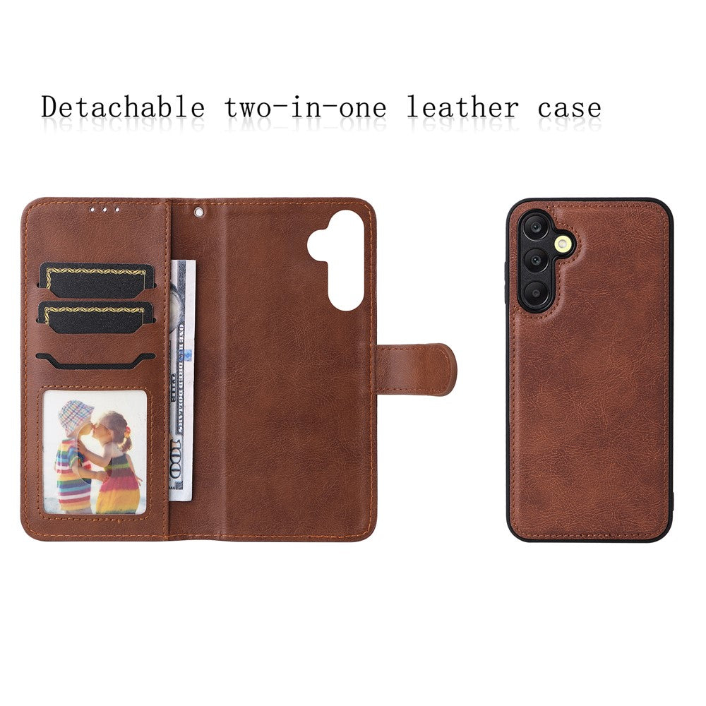 For Samsung Galaxy A25 5G (Global) (161.0 x 76.5 x 8.3mm) Case 2 in 1 Detachable Magnetic Leather Wallet Mobile Cover with Strap