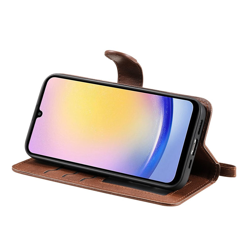 For Samsung Galaxy A25 5G (Global) (161.0 x 76.5 x 8.3mm) Case 2 in 1 Detachable Magnetic Leather Wallet Mobile Cover with Strap