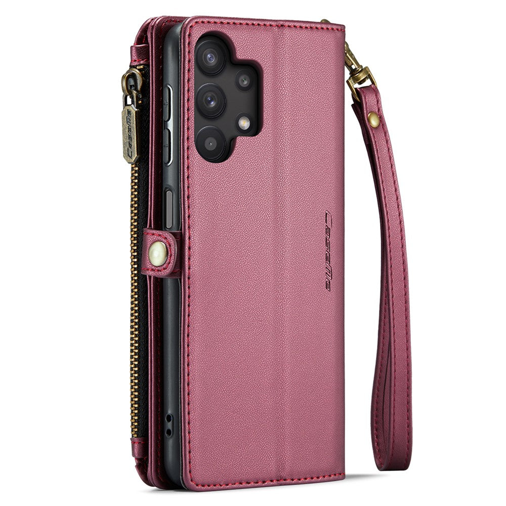 Til Samsung Galaxy A32 5G / M32 5G lædercover CASEME C36 lynlås, flere kortpladser telefoncover med remme
