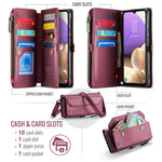 Til Samsung Galaxy A32 5G / M32 5G lædercover CASEME C36 lynlås, flere kortpladser telefoncover med remme