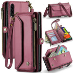 For Samsung Galaxy A30s / A50s / A50 Leather Case CASEME C36 Zipper Multiple Card Slots Phone Cover with Straps