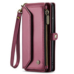 For Samsung Galaxy A30s / A50s / A50 Leather Case CASEME C36 Zipper Multiple Card Slots Phone Cover with Straps