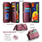 For Samsung Galaxy A30s / A50s / A50 Leather Case CASEME C36 Zipper Multiple Card Slots Phone Cover with Straps