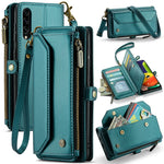 For Samsung Galaxy A30s / A50s / A50 Leather Case CASEME C36 Zipper Multiple Card Slots Phone Cover with Straps