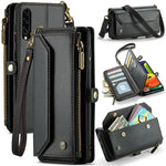 For Samsung Galaxy A30s / A50s / A50 Leather Case CASEME C36 Zipper Multiple Card Slots Phone Cover with Straps