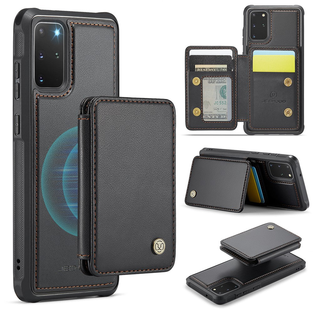 JEEHOOD J05 For Samsung Galaxy S20 Plus 5G / 4G Case Leather Mobile Cover with Detachable Magnetic Card Bag