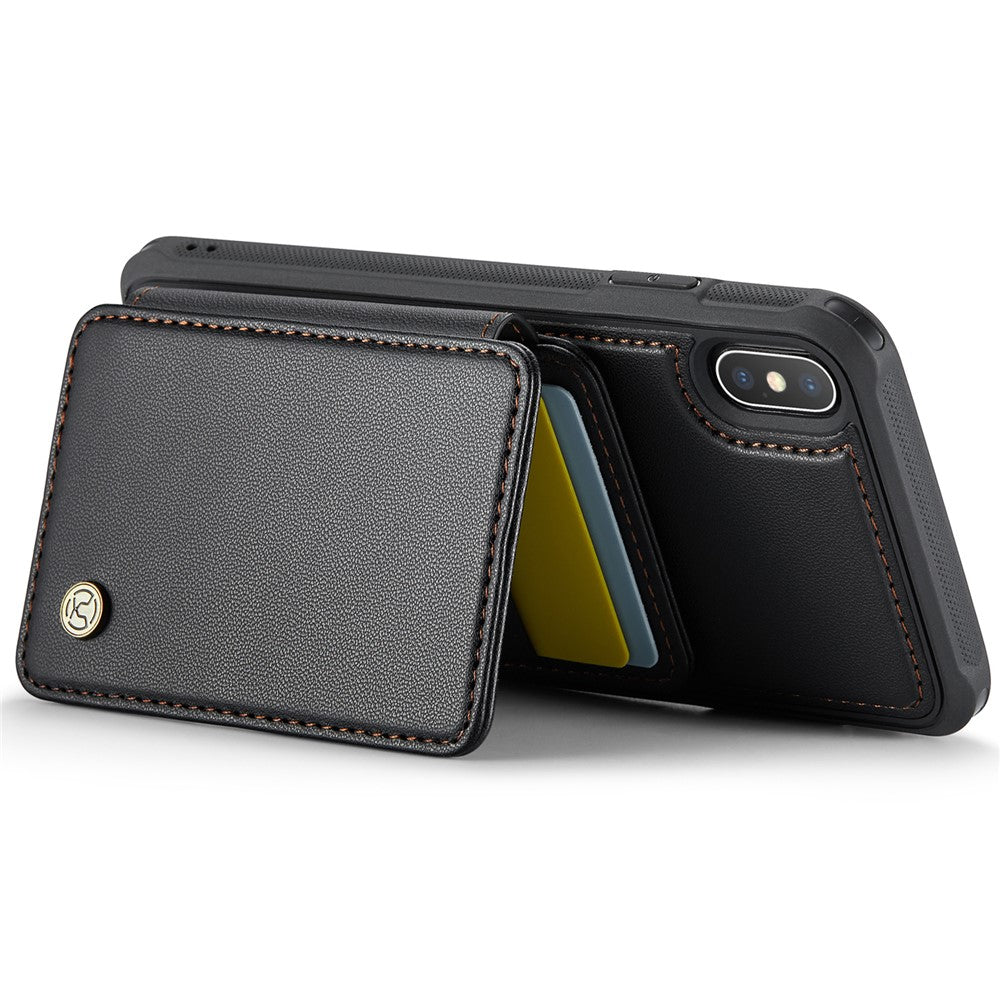 JEEHOOD J05 For iPhone XS Max Case Leather Mobile Cover with Detachable Magnetic Card Bag