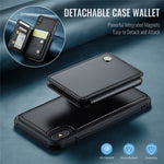 JEEHOOD J05 For iPhone XS Max Case Leather Mobile Cover with Detachable Magnetic Card Bag