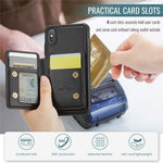JEEHOOD J05 For iPhone XS Max Case Leather Mobile Cover with Detachable Magnetic Card Bag
