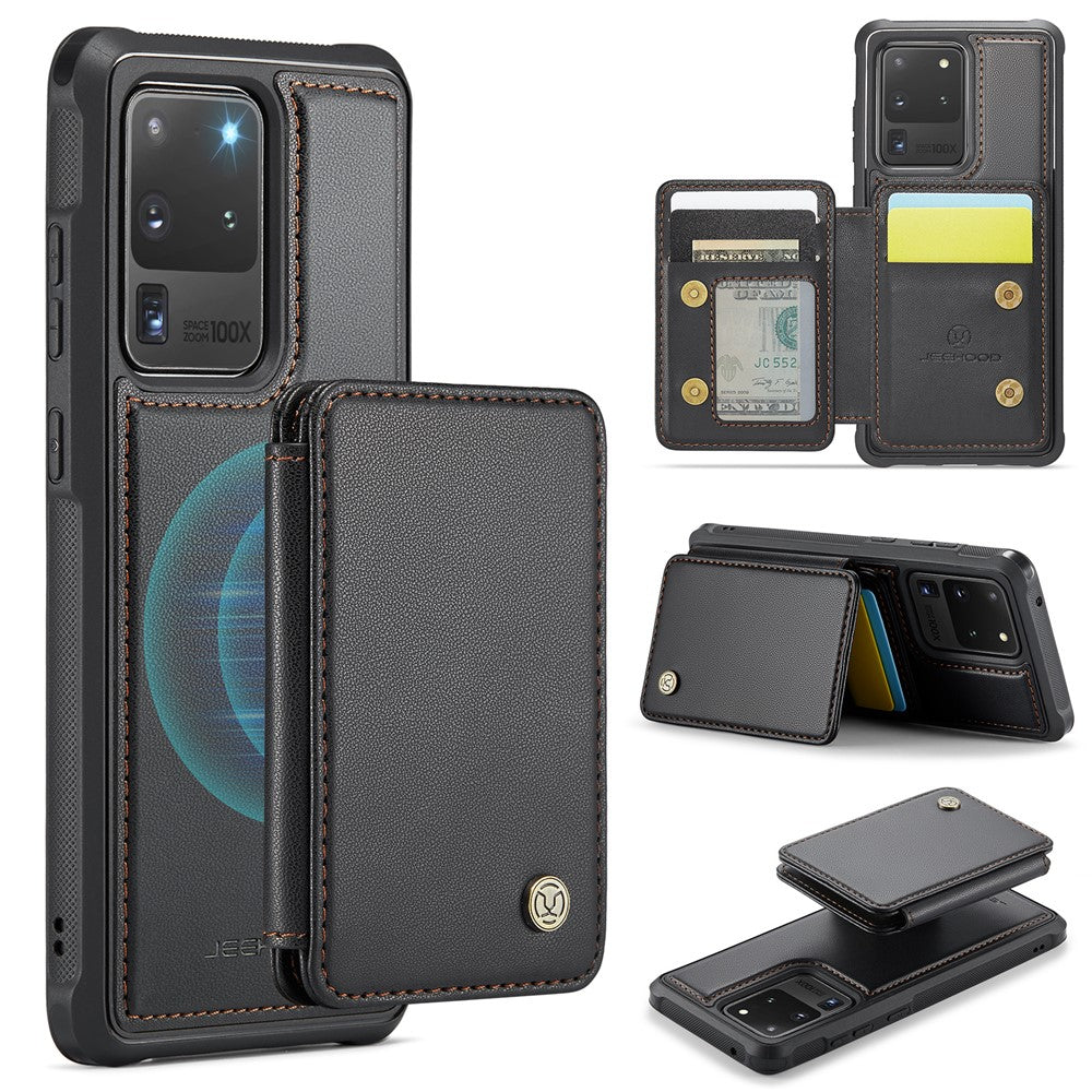 JEEHOOD J05 Samsung Galaxy S20 Ultra Cover i Læder med Aftagelig Magnetisk Kortholder