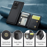 JEEHOOD J05 Samsung Galaxy S20 Ultra Cover i Læder med Aftagelig Magnetisk Kortholder