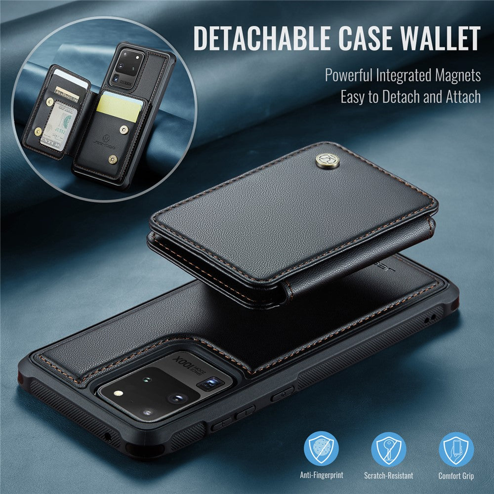 JEEHOOD J05 Samsung Galaxy S20 Ultra Cover i Læder med Aftagelig Magnetisk Kortholder
