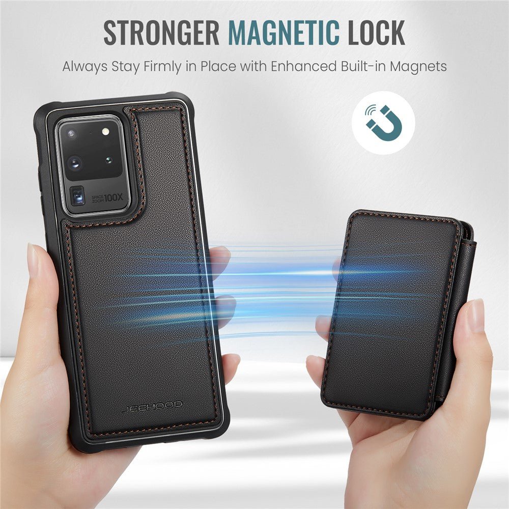JEEHOOD J05 Samsung Galaxy S20 Ultra Cover i Læder med Aftagelig Magnetisk Kortholder